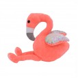 Flamingo de Pelucia Rosa com Asas com Lantejoulas - 32 cm