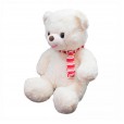 Urso de Pelúcia Branco com Cachecol -  48 cm