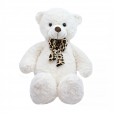 Urso de Pelúcia Branco Com Laço - 35 cm