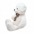 Urso de Pelúcia Branco Com Laço - 35 cm