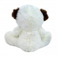 Urso de Pelúcia Branco e Orelhas Marrons - 27 cm