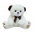 Urso de Pelúcia Branco e Orelhas Marrons - 27 cm