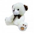 Urso de Pelúcia Branco e Orelhas Marrons - 27 cm