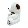 Urso de Pelúcia Branco e Orelhas Marrons - 27 cm