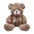 Urso de Pelúcia Marrom com Laço Quadriculado - 48cm