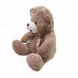 Urso de Pelúcia Marrom com Laço Quadriculado - 48cm