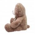 Urso de Pelúcia Marrom com Laço Quadriculado - 48cm