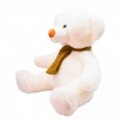 Urso de Pelúcia Branco Sentado com Cachecol - 60cm