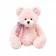 Urso de Pelúcia Rosa Com Laço - 37cm