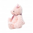 Urso de Pelúcia Rosa Com Laço - 37cm