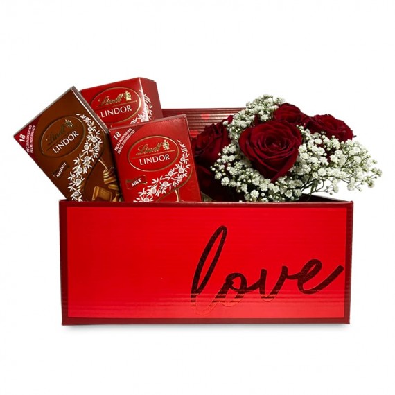 Caixa de Rosas Red LOVE