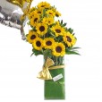 Splendid Sunflower Arrangement with Balloons