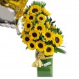 Splendid Sunflower Arrangement with Balloons